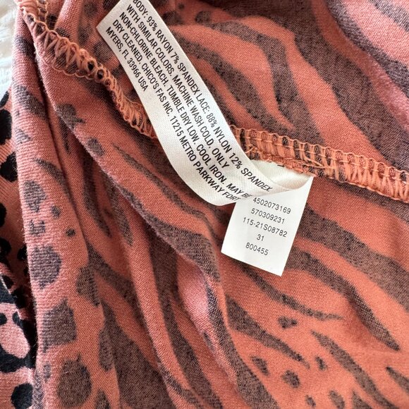 SOMA Pink & Black Animal Print Lace Cami – Size L - Picture 4 of 5